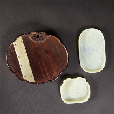 Lot 89 - Set of Three Chinese White Jade Ruyi Scepter...