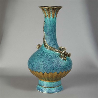 Lot 282 - Chinese Robin's-Egg Blue Glazed Porcelain Vase...