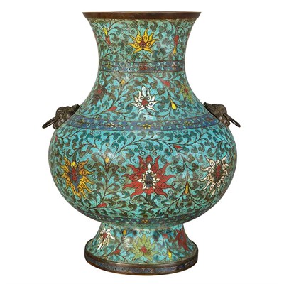 Lot 425 - Chinese Cloisonne Vase Ming Dynasty Of hu form,...