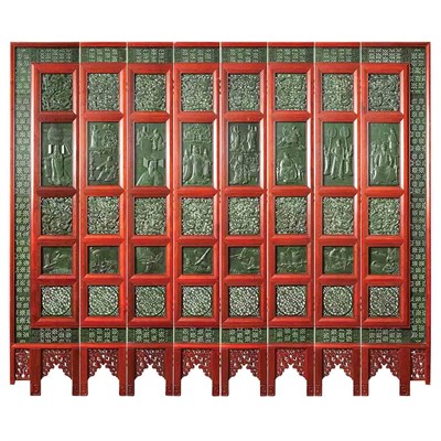 Lot 127 - Chinese Jade Eight-Panel Screen 20th Century...