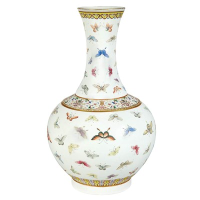 Lot 296 - Chinese Famille Rose Enameled Porcelain Vase...