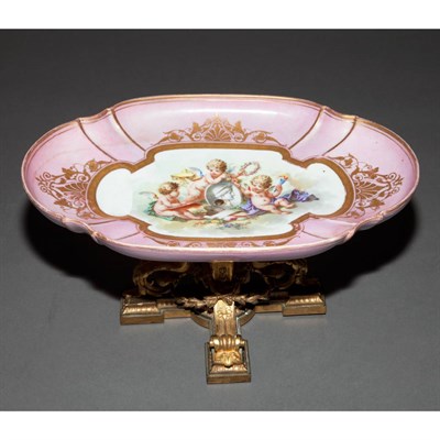 Lot 168 - Sevres Style Gilt-Decorated Porcelain and Gilt-...