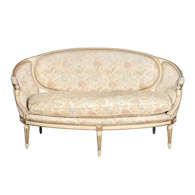 Lot 124 - Louis XVI Style Ivory and Gold Painted...
