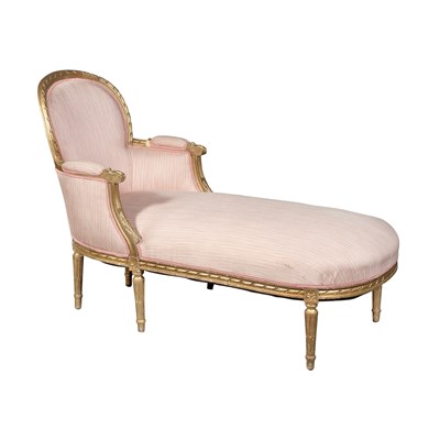 Lot 537 - Louis XVI Style Gold Painted Upholstered...