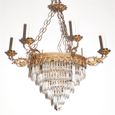 Lot 352 - Louis XVI Style Gilt-Metal Nine-Light...