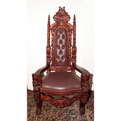 Lot 379 - Pair of Renaissance Style Carved Mahogany...
