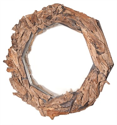 Lot 170 - Circular Mirror With Driftwood Frame Diameter...