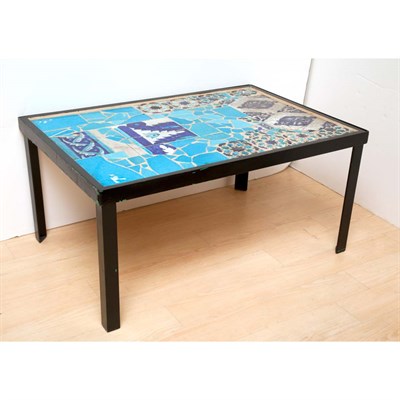 Lot 135 - Iznik Style Tile Top Low Table Height 17 1/2...