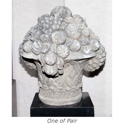 Lot 514 - Pair of Composition Garden Decorations Height...