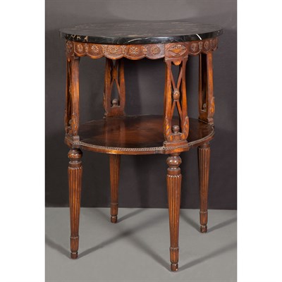 Lot 472 - French Style Marble Top Mahogany Side Table...