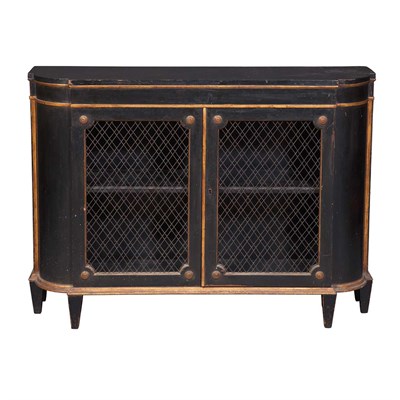 Lot 160 - Napoleon III Style Black and Gold Painted Side...