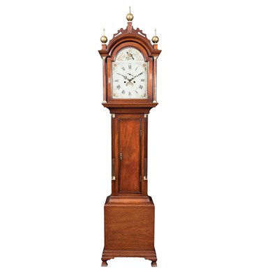 Lot 142 - Federal Inlaid Mahogany Tall Case Clock Aaron...