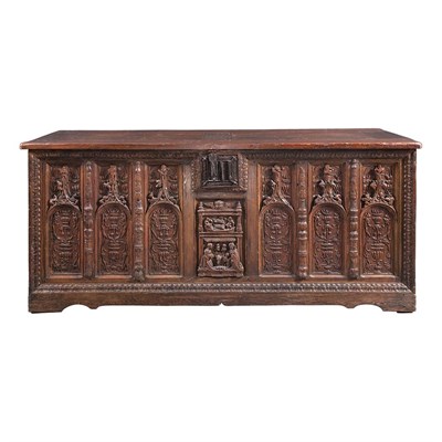 Lot 168 - English Oak Coffer Incorporating some early...