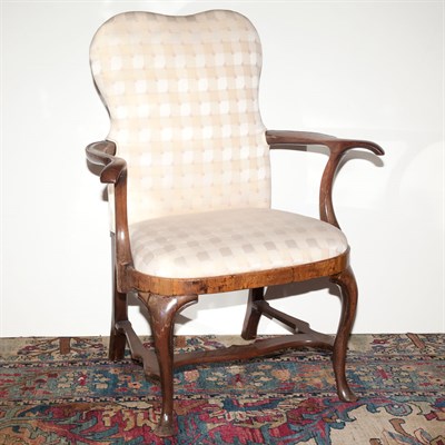 Lot 229 - George II Walnut Armchair Mid 18th century The...