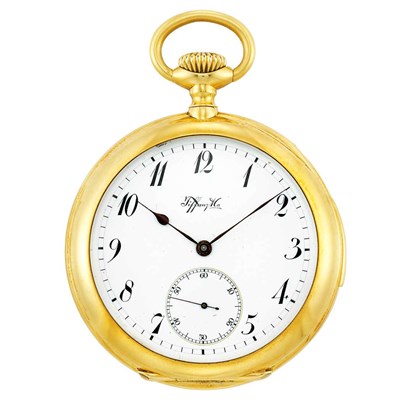 Lot 283 - Gold Open Face Minute Repeater Pocket Watch, Tiffany & Co.