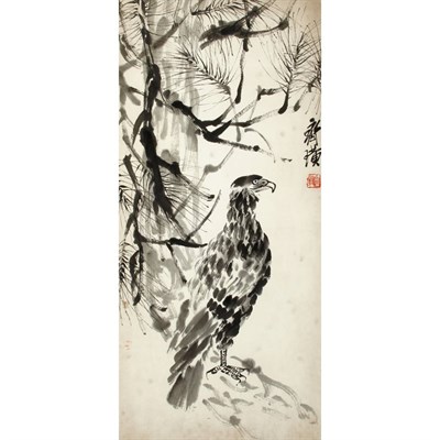 Lot 563 - Qi Baishi (1864-1957) Eagle and pine Signed,...