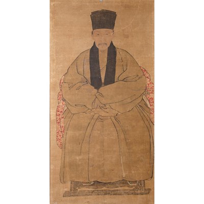 Lot 565 - Chinese School Ming Dynasty Portrait of Wen...