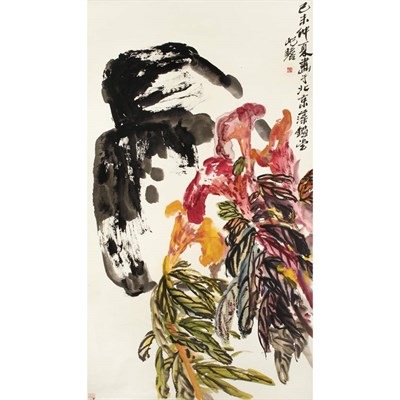 Lot 562 - Attributed to Zhu Qizhan (1892-1996) Hanging...