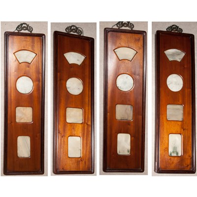 Lot 443 - Set of Four Chinese Dreamstone Panels 19th...