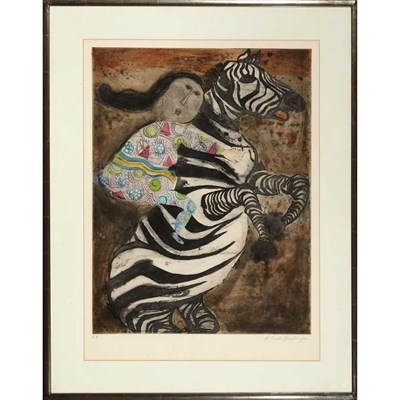 Lot 133 - Graciela Rodo Boulanger [GIRL RIDING ZEBRA]...