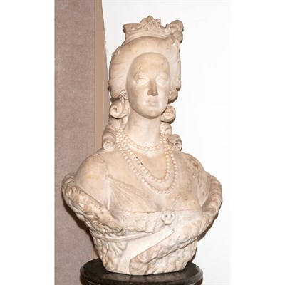 Lot 164 - Cast Composition Bust of Marie Antoinette...