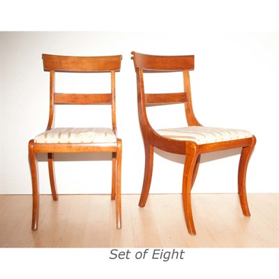 Lot 211 - Set of Eight Regency Style Fruitwood Dining...