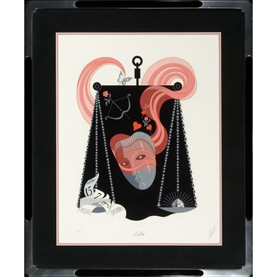 Lot 137 - Erte LIBRA Color screenprint, signed, titled...