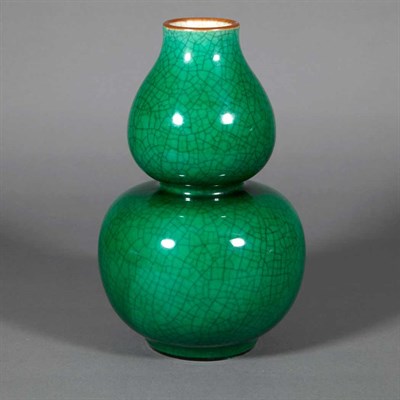Lot 379 - Chinese Porcelain Green Glazed Vase 19th...