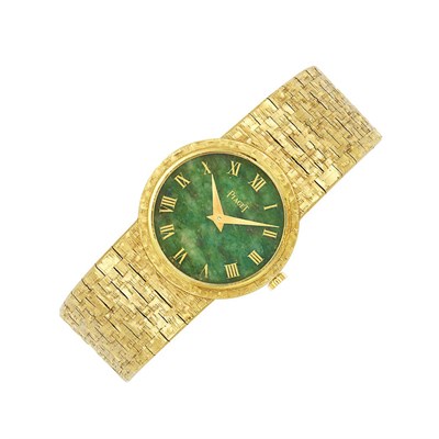 Lot 14 - Gold and Nephrite Wristwatch, Piaget