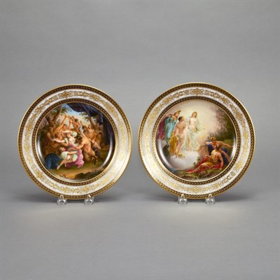 Lot 294 - Two Vienna Gilt Decorated Porcelain Cabinet...