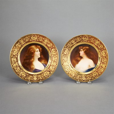 Lot 285 - Two Vienna Style Gilt Decorated Porcelain...