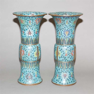 Lot 450 - Pair of Chinese Cloisonne Vases 19th Century...