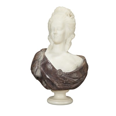 Lot 498 - Two-Toned Marble Bust of Marie-Antoinette...
