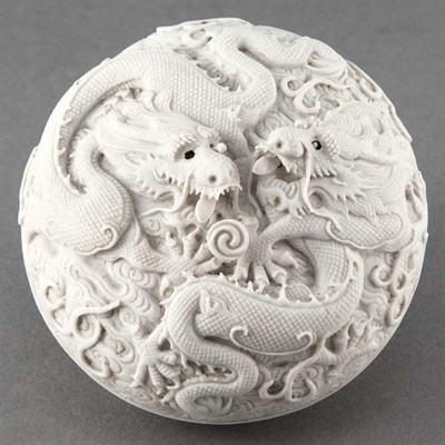 Lot 316 - Chinese Bisque Seal Paste Box 19th Century OF...