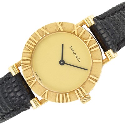 Lot 610 - Lady's Gold 'Atlas' Wristwatch, Tiffany & Co.