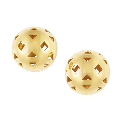 Lot 30 - Pair of Gold Earclips, Bulgari