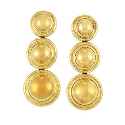 Lot 26 - Pair of Gold Pendant-Earclips, Tiffany & Co., Paloma Picasso