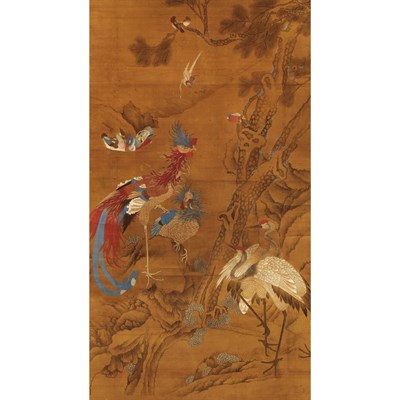 Lot 519 - Chinese School 19th Century Hanging scroll,...