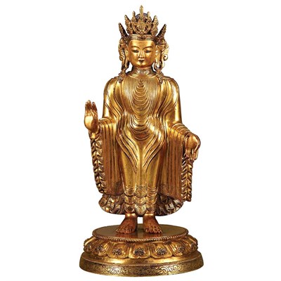 Lot 504 - Chinese Gilt-Bronze Buddha Qing Dynasty The...