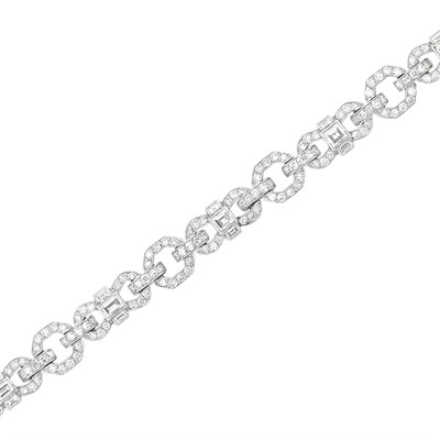 Lot 185 - Art Deco Platinum and Diamond Bracelet