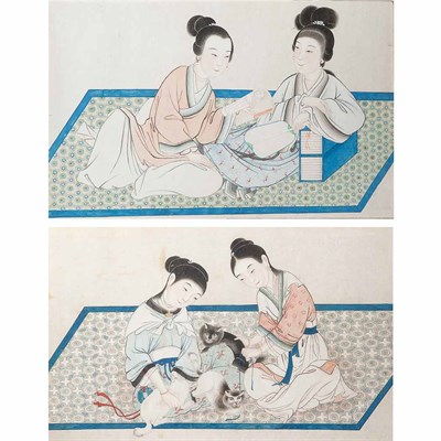 Lot 516 - Chinese School Late 19th century Women playing...