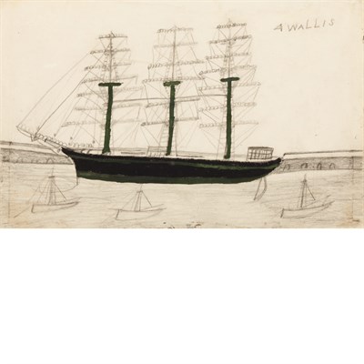 Lot 218 - Alfred Wallis British, 1855-1942 Schooner in...
