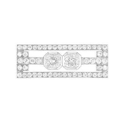 Lot 644 - Art Deco Platinum and Diamond Brooch, by Raymond Templier, France