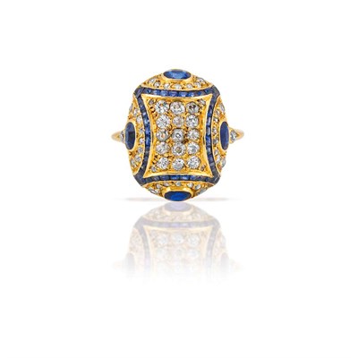 Lot 429 - Gold, Diamond and Sapphire Ring, by Georges Fouquet, France