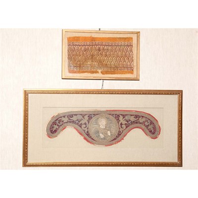 Lot 128 - Framed Embroidered Baroque Vestment; Together...