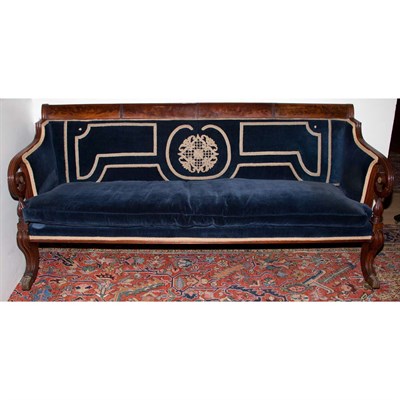 Lot 269 - Classical Style Mahogany Sofa The pole crest...