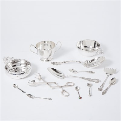 Lot 481 - Group of Sterling Silver Table Articles and...