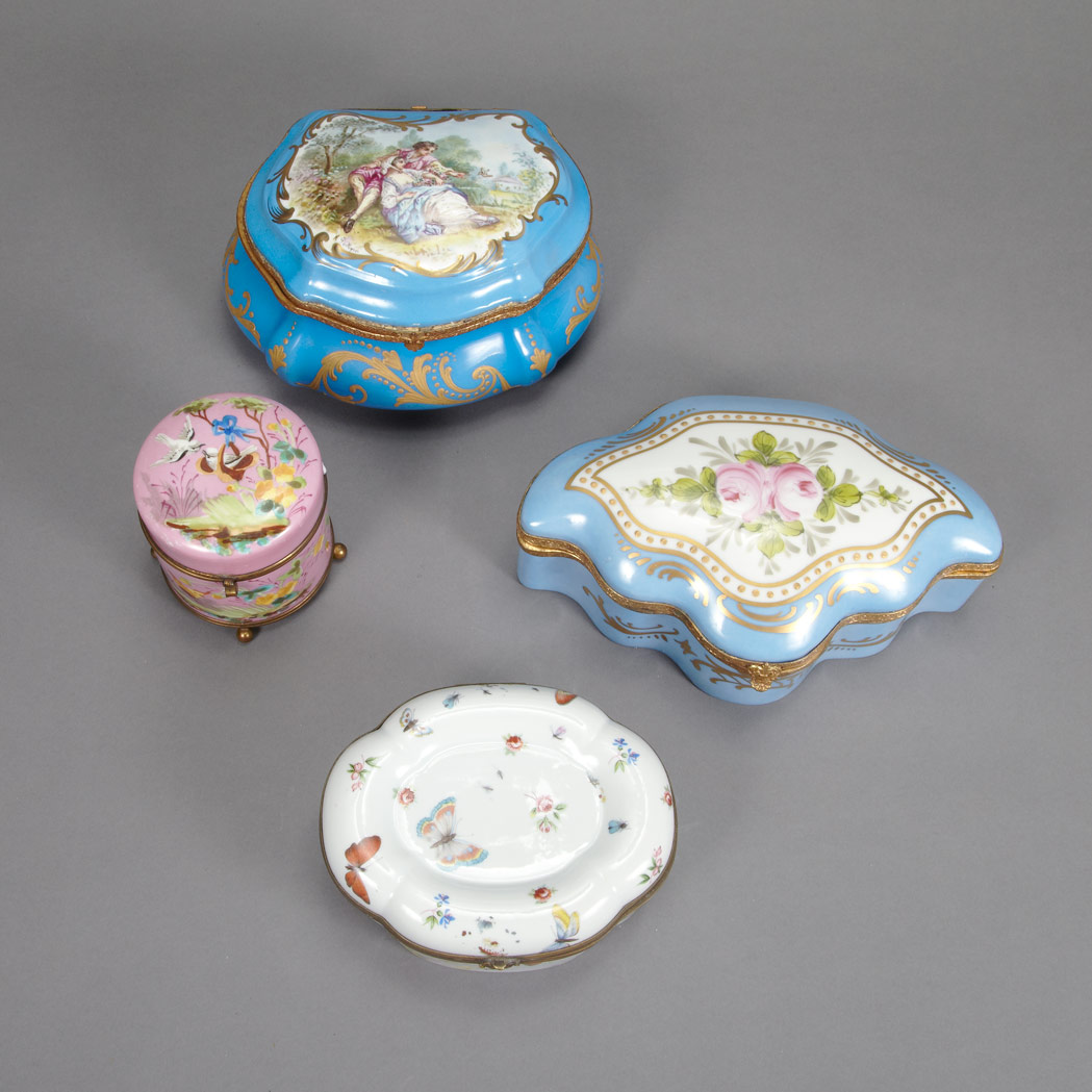 Lot 110 - Group of Four Sevres Style Gilt-Metal Mounted...