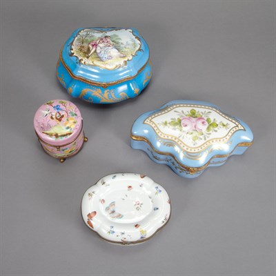 Lot 110 - Group of Four Sevres Style Gilt-Metal Mounted...