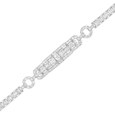 Lot 93 - Platinum and Diamond Bracelet